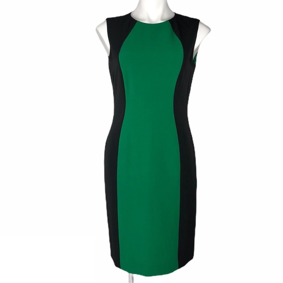 Tahari Dresses & Skirts - Tahari ASL Green Black Color Block Sheath Dress
